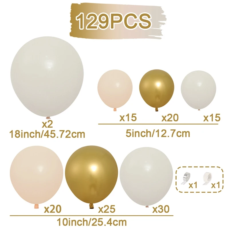 129pcs Tender Orange Balloons Garland Arch Kit Birthday Party Decor Kids Girl Wedding Birthday Party Supplies Baby Shower Ballon