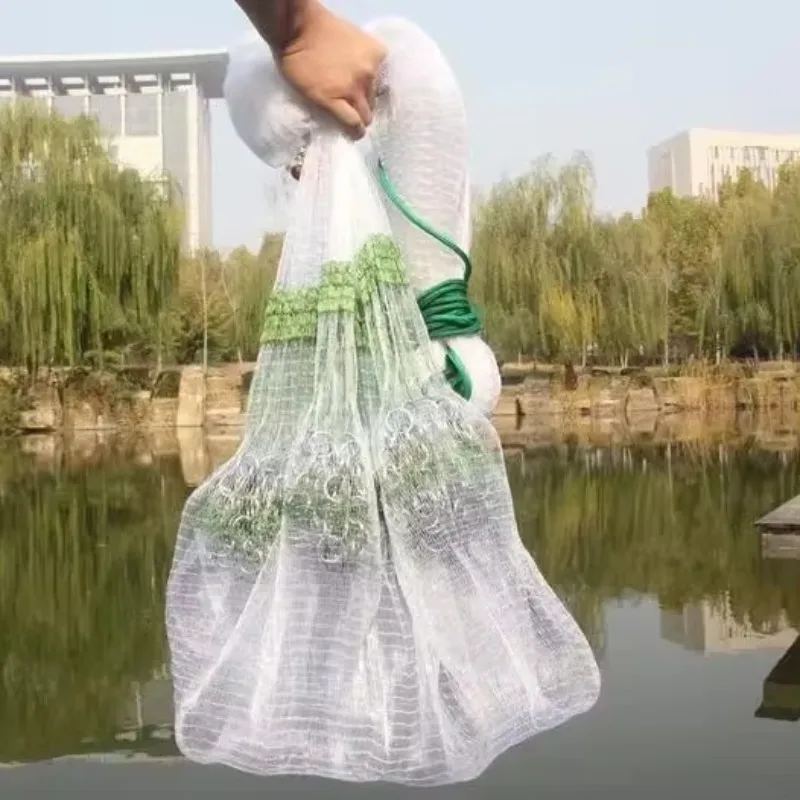 2023 Hot Wholesale Korean Style Cast Net Double Knot Monofilament Fishing Net PA Material for Gill and Trammel Fishing Cage