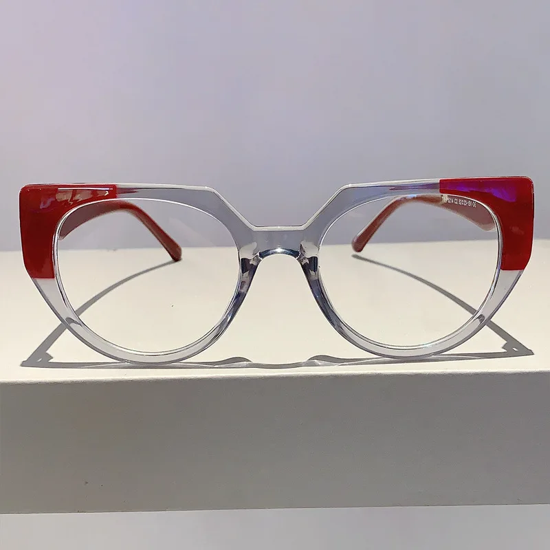 Trendy New Optical Eyewear Anti Blue Light Cat Eye Sexy Ladies Flat Glasses Spectacle Eyeglasses Frame Computer Eye Glasses