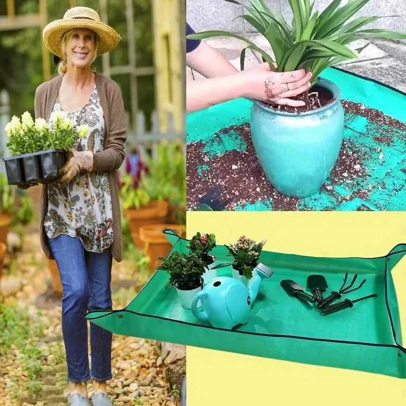 Innovative Wasserdichte Umtopfmatte in Extra Größe Faltbar Tragbar für Zimmerpflanzen und Sukkulenten Einfacher Erdwechsel und Bewässerung Umtopfmatte für Pflanzen wasserdichte Pflanzmatte tragbare Umtopfunterlage – Detail 2