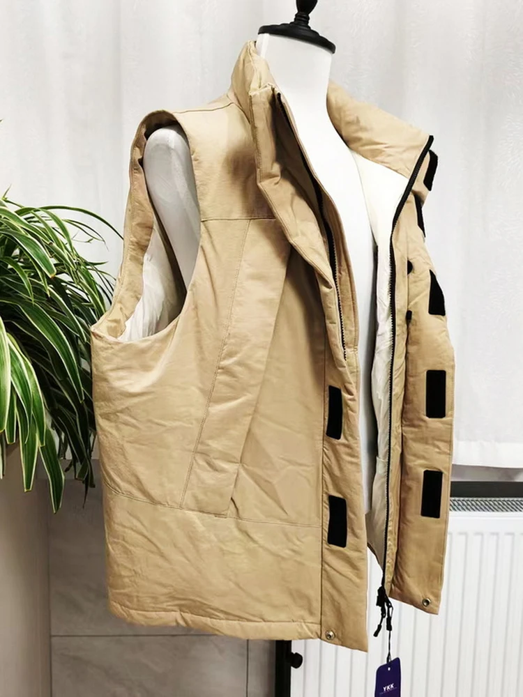 

New American Sle Outdoor Windproof Water-resistant Coldproof Warm Stand Collar Camouflage down Jaet Casual Vest Men Winte...