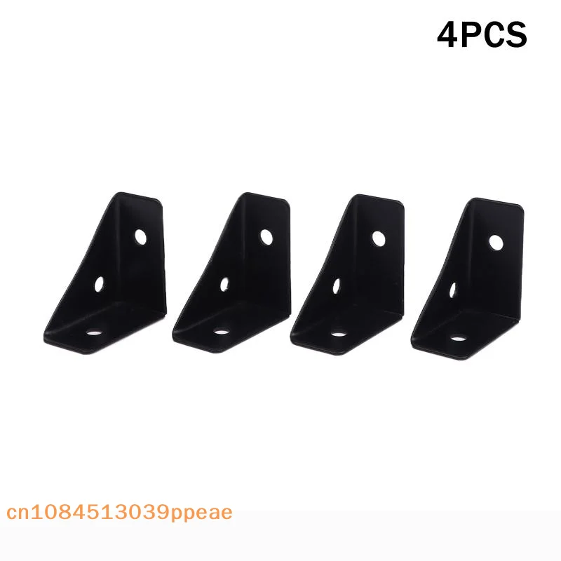 {QTG333} 4 Pcs Right Triangle Corner Supports White Black Wooden Furniture Corner Connector Fasteners Suitable For Beds Cabinets