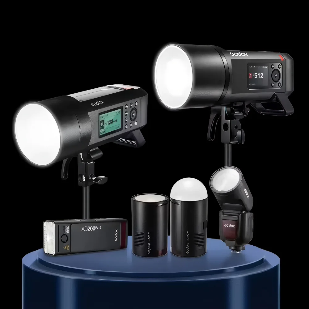 

Godox V100 AD100PRO AD300PRO AD200PROII AD400PRO AD600PRO II TTL Flashes are compatible with Nikon Canon Sony Fuji and Olympus