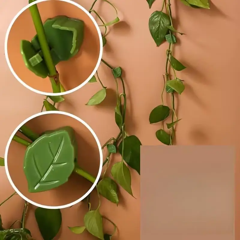20pcs Leaf-Shaped Plant Climbing Clips – Vine & Wall Fixing Clips, Garden Support Accessories