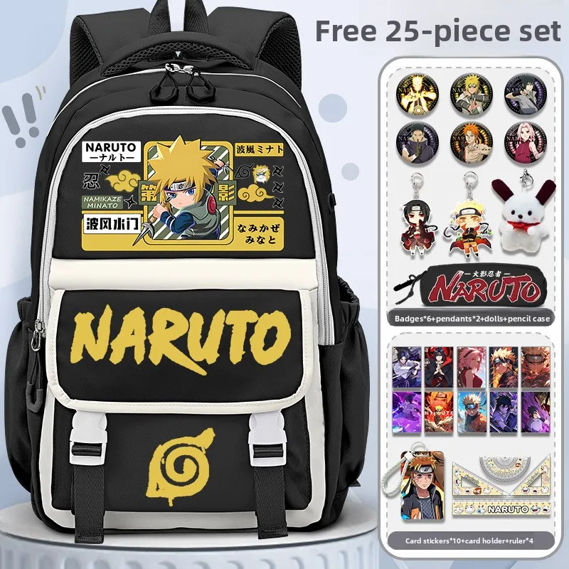 

Anime large capacity lightweight spine protection backpack for elementary grades three to six boys Japanese style Uchiha clan