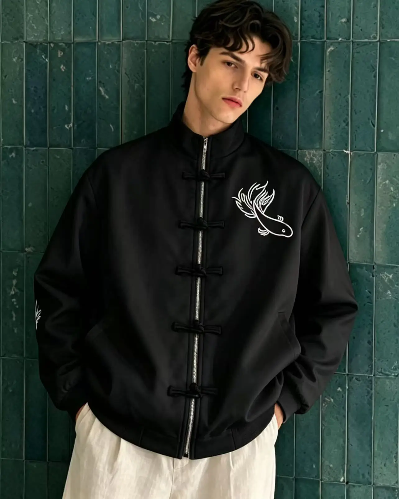 New Retro Zip Track Jacket Streetwear Oversized Cotton Casual Harajuku Hip Hop Classic Fashion Trendy High Street Gothic Jacket