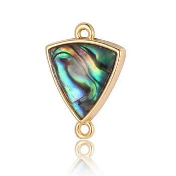 전복 쉘 삼각형 황동 커넥터, 매력적인 나비 태양, 도매 여성 팔찌, 펜던트 제작, DIY 쥬얼리, 3 개/로트