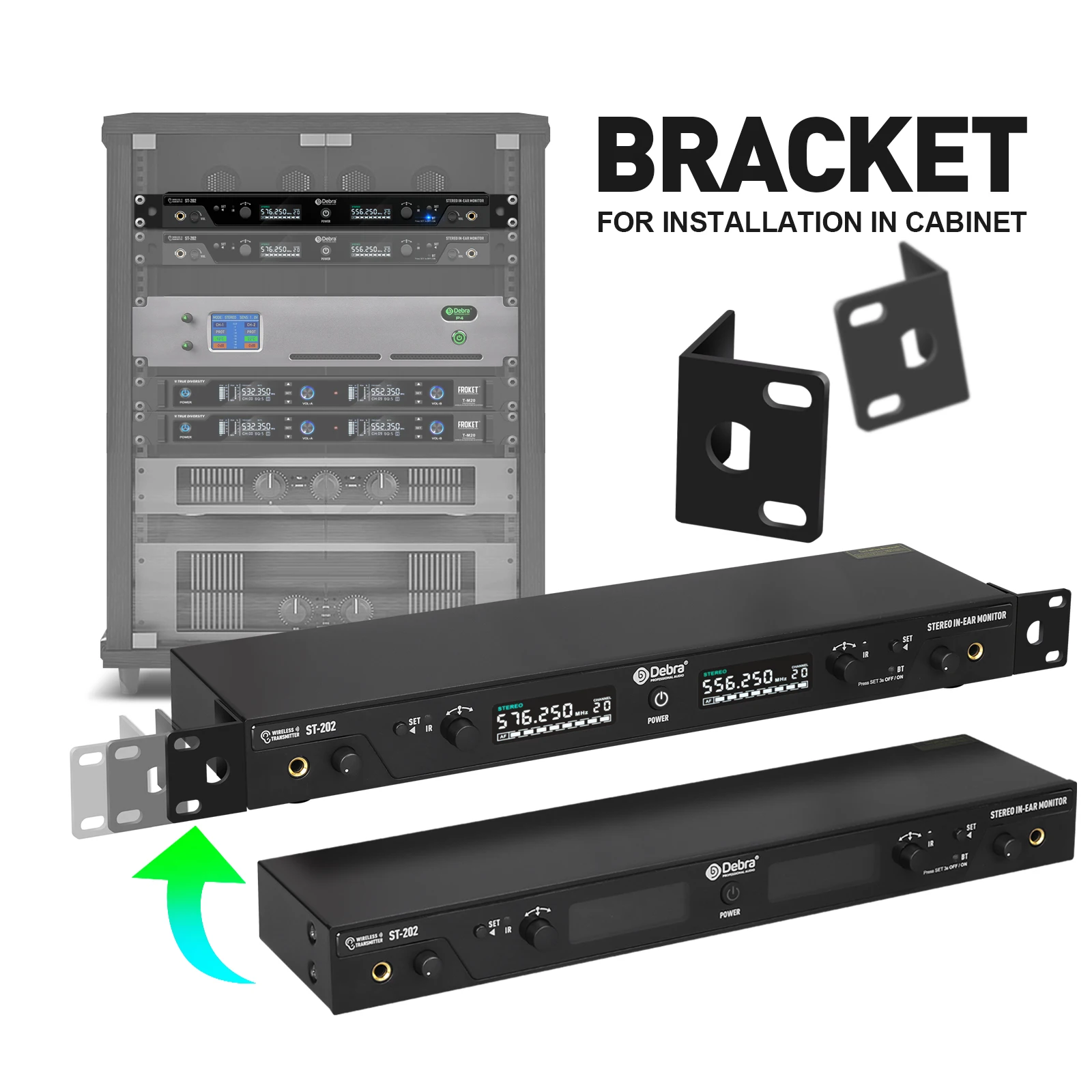 FROKET ST-202 Stereo Wireless In Ears Monitor System Stage Return Bodypack Receiver,IEM System  560-590MHz Frequency Band