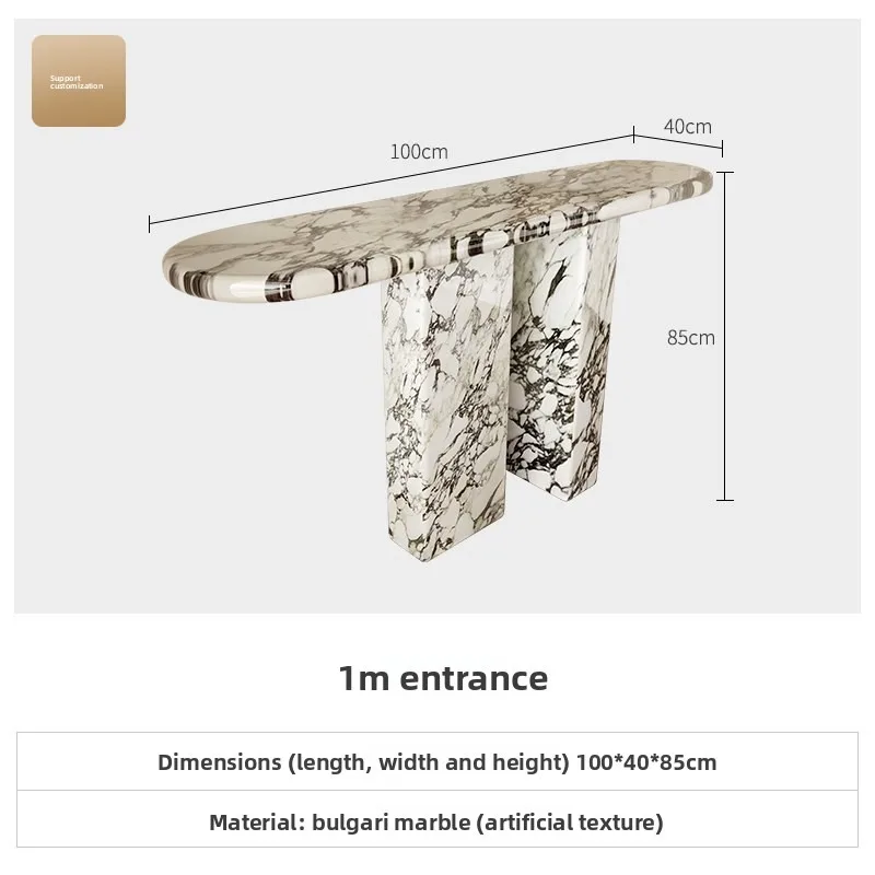Hot Sale Hand- Carved Calacatta Viola Luxury Marble Console Table for Living Room Hall Hotel Villa Interiors Decoration