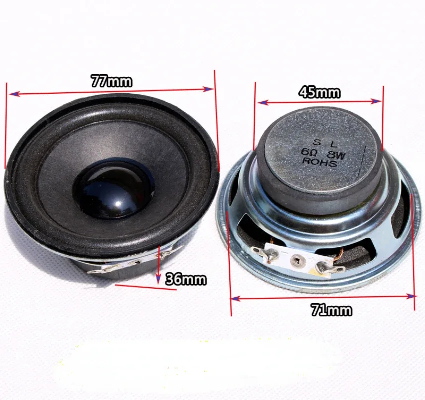 SOTAMIA 2 قطعة 3 بوصة 77 مللي متر مكبرات الصوت المحمولة 6 أوم 8 واط كامل المدى الصوت مكبر صوت استيريو مكبر للصوت الصوت المسرح المنزلي مكبر الصوت