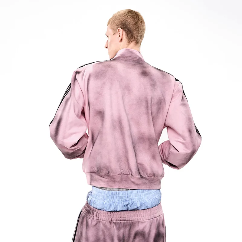 LUZHEN 2025 новая модная повседневная куртка в полоску с принтом на молнии и воротником-стойкой, мужская модная красивая спортивная одежда высокого качества JY5010