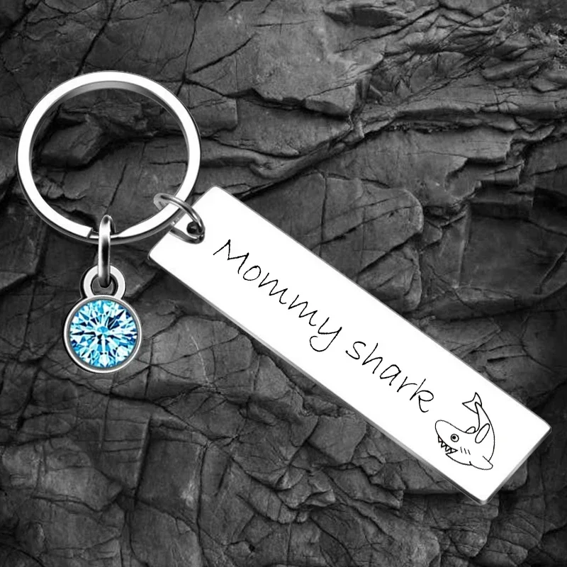 Inspirational Gifts Keychain mommy shark Key Rings best mom ever mother Gifts