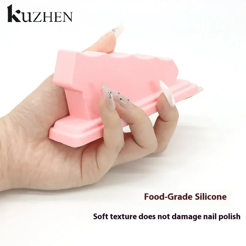 1 pçs silicone macio arte do prego dedo suporte resto titular para gel polonês 3d pintura desenho revestimento acessórios do salão de beleza