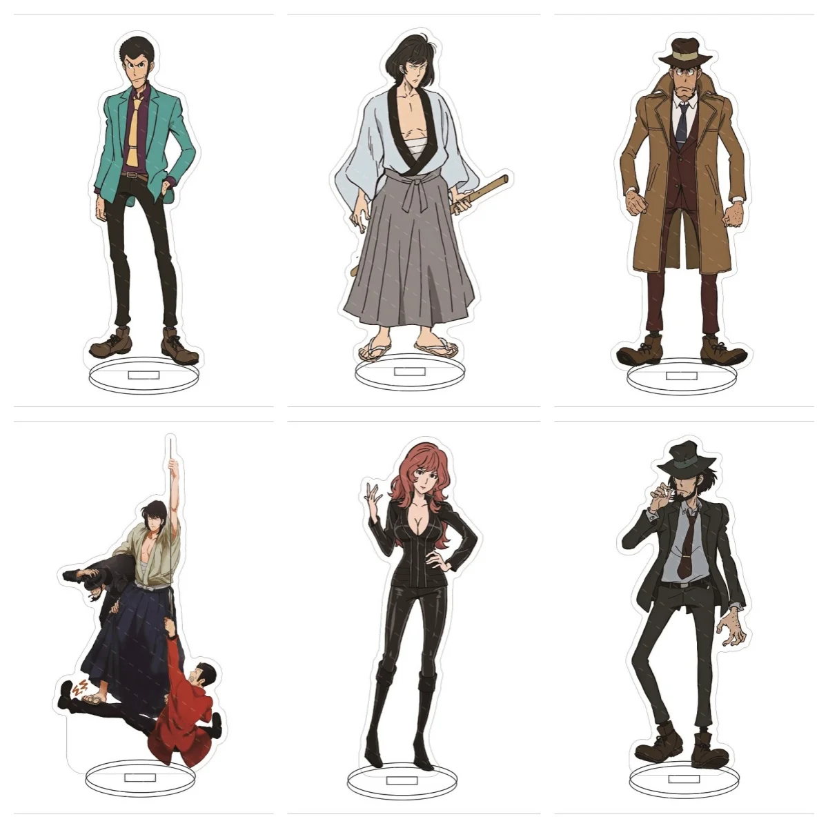 رائجة البيع أنيمي لوبين الشخصيات الثالثة تأثيري لوحة زخارف مكتب الدائمة علامة لعبة المشجعين عيد الميلاد الاكريليك حامل نموذج الهدايا