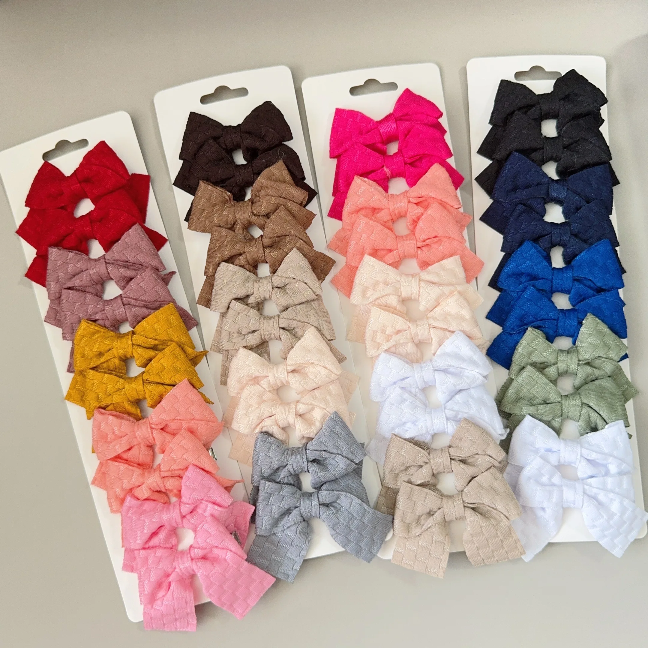 6-10Pcs/set Lattice Hair Bows Hair Clips Girls Hairpin Handmade Cute Bows Barrettes Headwear Kids Children Hair Accessories