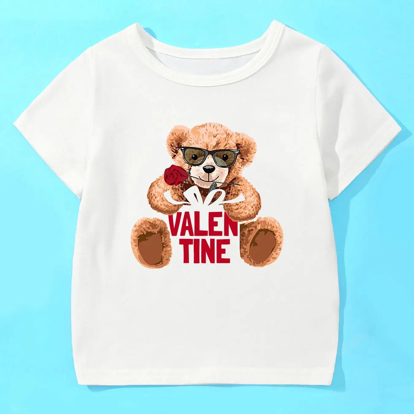 Spring And Summer Cute Cartoon Casual Short Sleeved T-shirt For Girls Aged 2-4