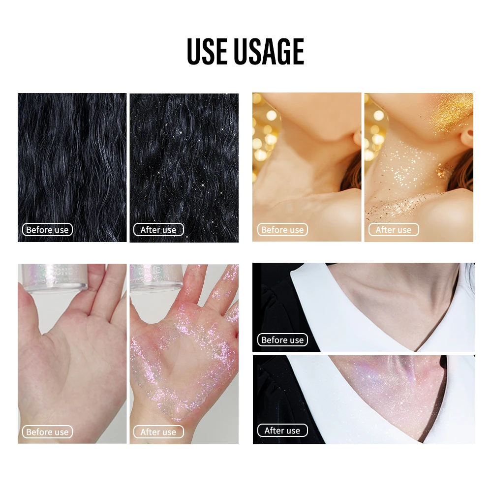 30ml 반짝이 젤 아이 섀도우 리퀴드 페이스 바디 대형 스팽글 젤 다기능 다채로운 루스 스팽글 크림 파티 장식