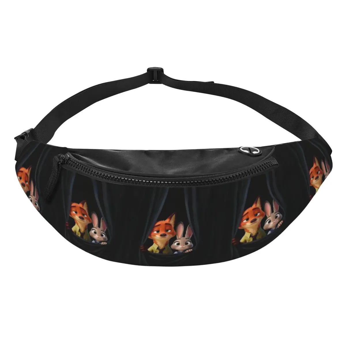 

Сумка-бананка Custom Z-Zootopia с мультяшным принтом, милая мультяшная сумка через плечо для мужчин и женщин, поясная сумка для бега, для телефона и денег