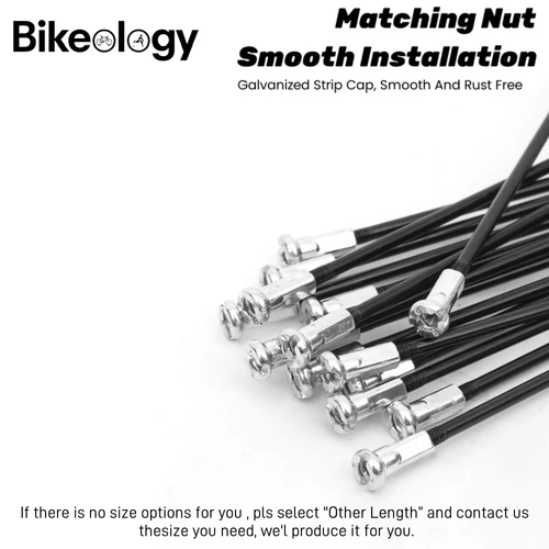 Imagen 2 del producto Radios de bicicleta de alta calidad, radios de acero para bicicleta de montaña/carretera, 14G, color negro, radios de bicicleta de alta resistencia, tapa de radios de 157MM-293MM