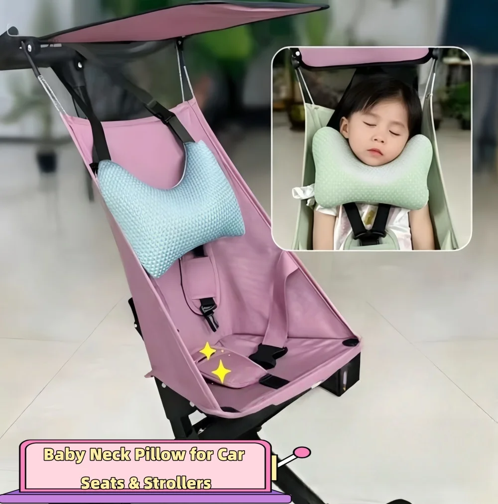 New Car Seat Neck Support Pillow, Dot Particle Bead Pillow, Kids & Adult Car Headrest, Sleeping Travel Pillow Accessory
