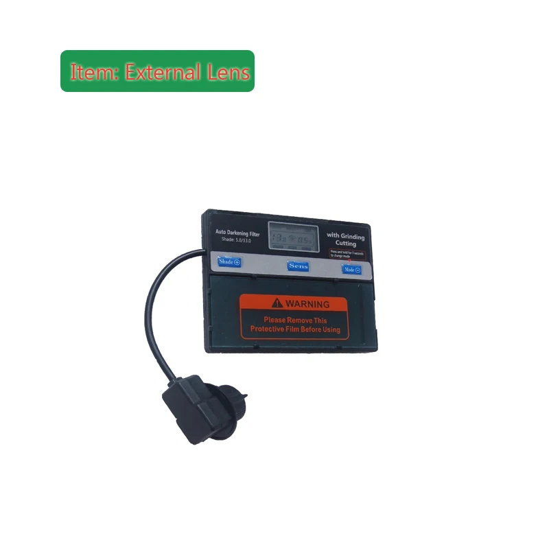Máscara de casco de soldadura con oscurecimiento automático Solar, filtro de lente de vidrio, 110x90mm, sombra Digital ajustable externa DIN5/13, 1 unidad