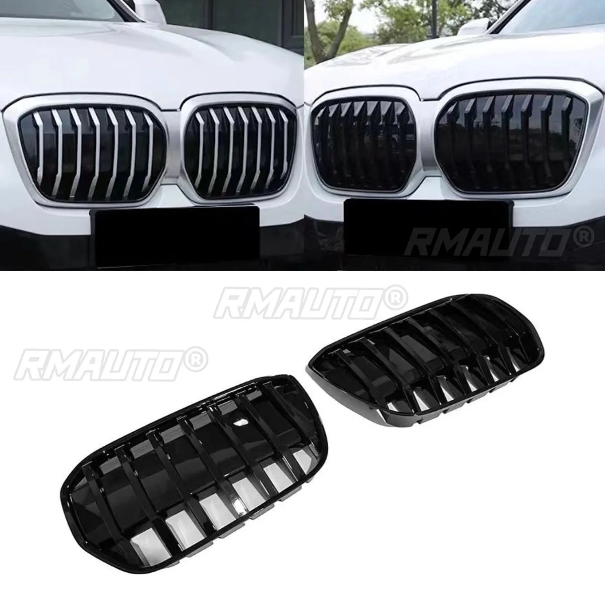 

Car Bumper Grill Decorative Strips Racing Grille Body Kit Front Bumper Grill For BMW iX3 2021-2024 Exterior Part