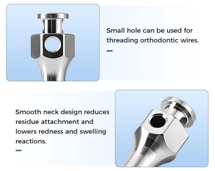 AZDENT Dental Orthodontic Mini-Schraube Sterile Titanlegierung Selbstbohrende Gewindeschrauben Implantat-Mikroschrauben Zahnmedizin – Detail 12