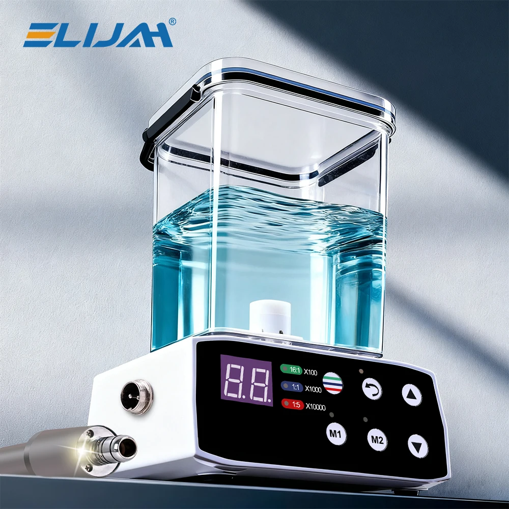 

ELIJAH Dental Brushless Electric Micromotor LED Micromotor Work 1:1/1:5 Fiber Optic E-type Contra Angle Handpiece Dentist Tools