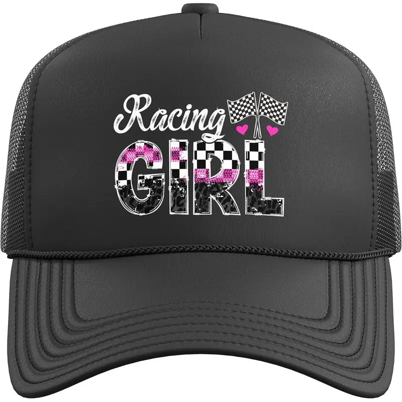 Racing Girl Race Girl Female Racer Girl Race Women Trucker Hat with Adjustable Mesh Back