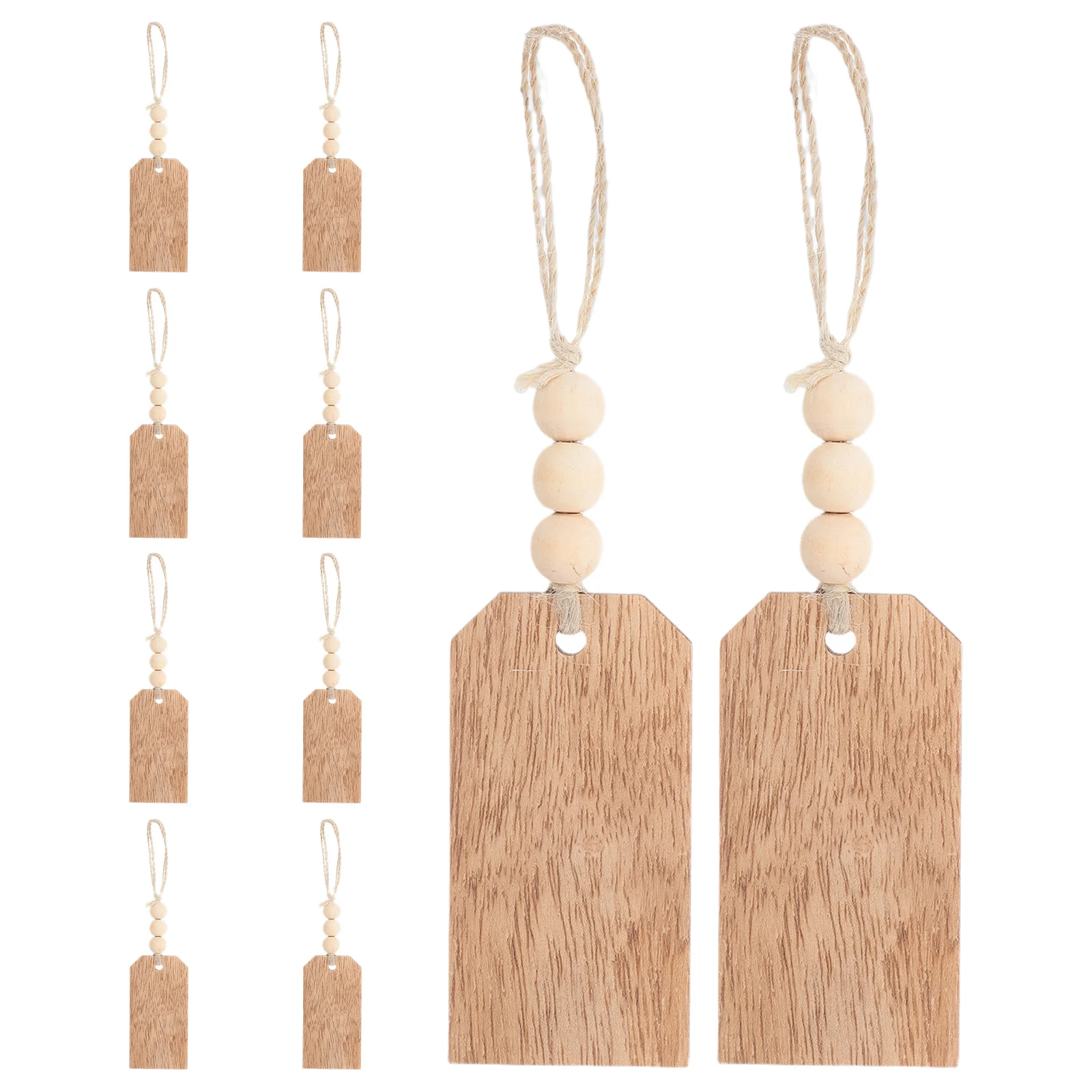

10Pcs Wood Stocking Tags DIY Wooden Bead Blank Tags Rustic Farmhouse Hanging Ornaments for Christmas Stocking Decor
