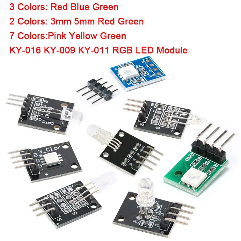 1-10Pcs 3 2 7 Colour RGB SMD LED Module Full Colorful 5050 PWM Bi tri-color DIP Diode Flashing Smart Electronic For Arduino MCU