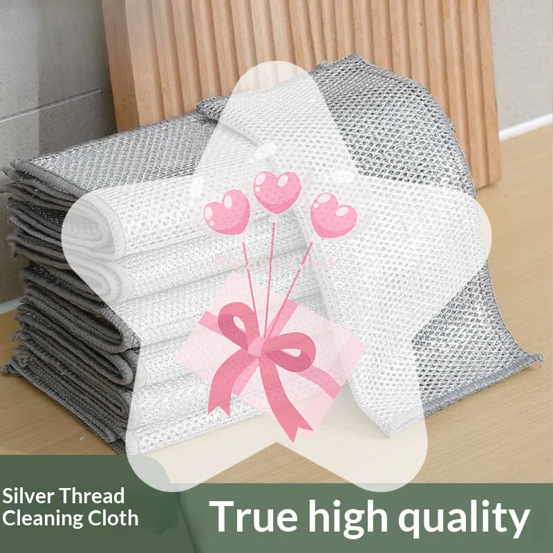 Nonstick Double Sided Steel Wire Mesh Cleaning Cloth Anti Scratch Reusable Kitchen Tool for Dish Bowl Stove Surface Cleaning