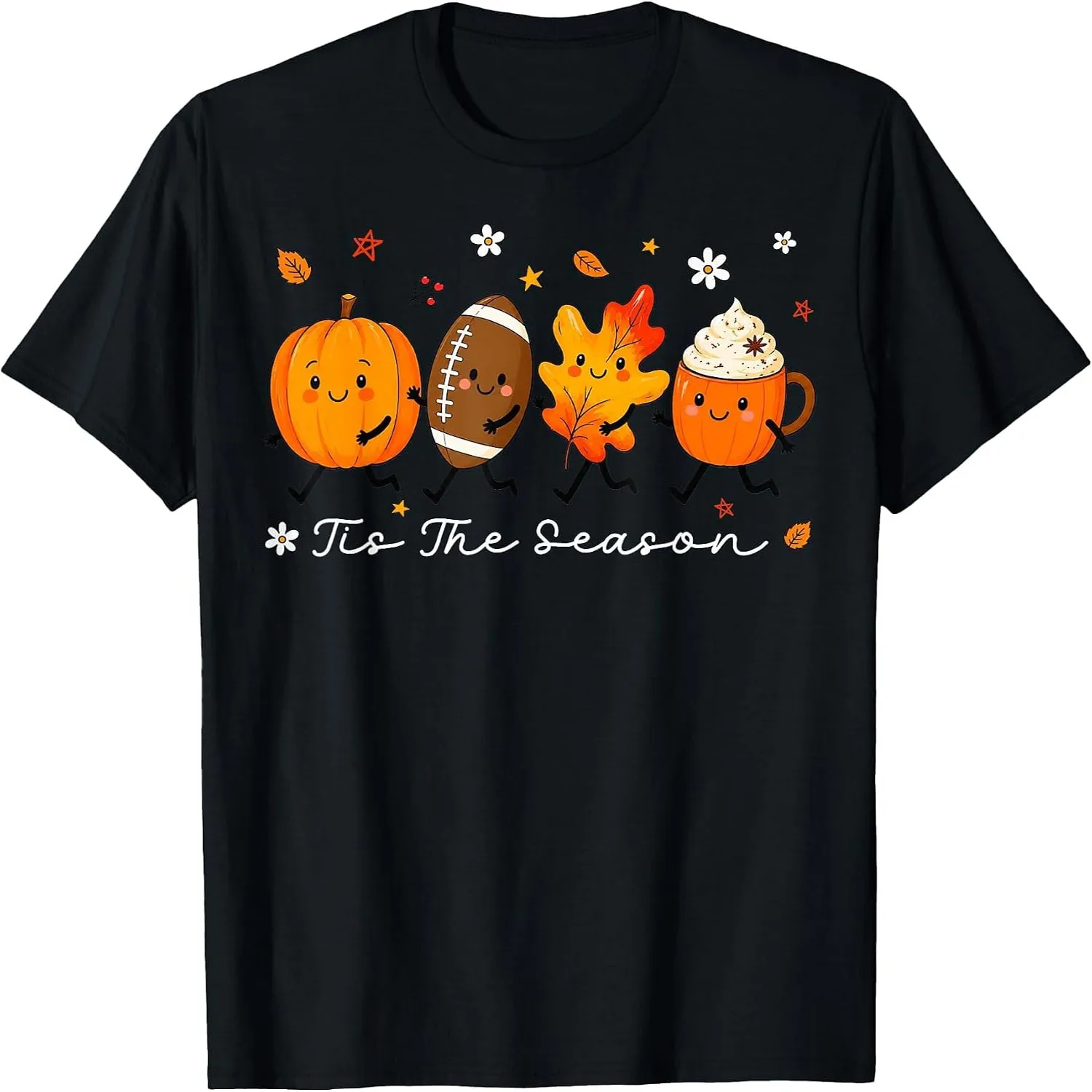 Tis The Season Fall Pumpkin Football Coffee Autumn Men Women T-Shirt Halloween t-shirt, Gift tee,