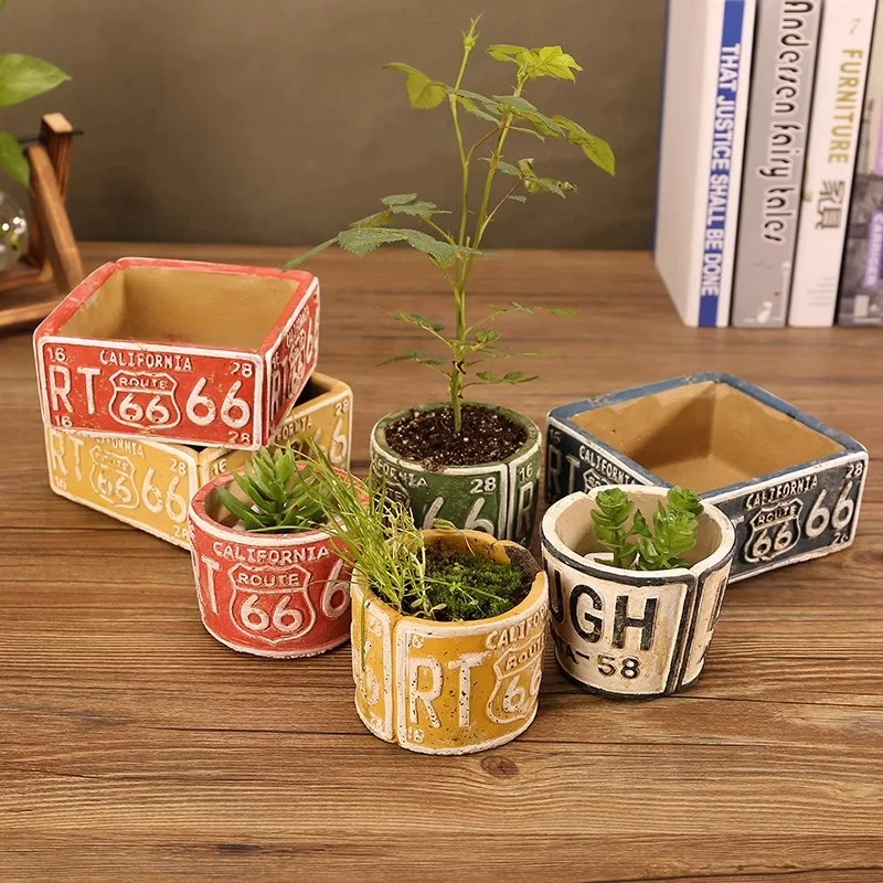 Vintage industrial smoke ashtray bar Ornaments creative personalized ashtray Succulent plant flowerpot luxury home decoration