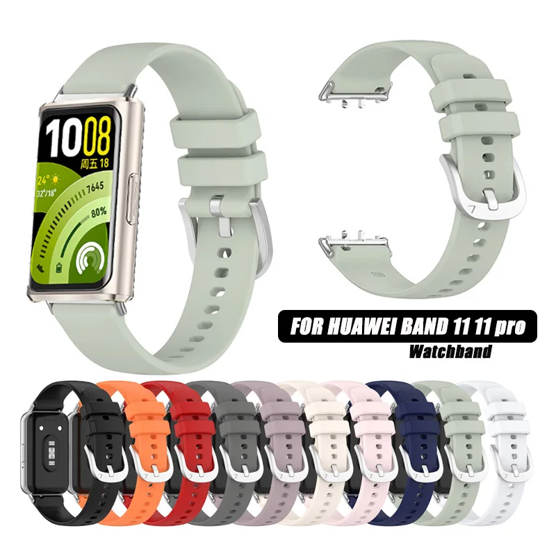 Gummiband-Verbinder, bequemer Sport-Silikonriemen für Huawei Band 11 / 11 Pro