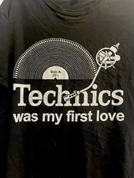 Men’S Technics Was My First Love Record Turntable Dj 33 1/3 Black T Shirt Xl