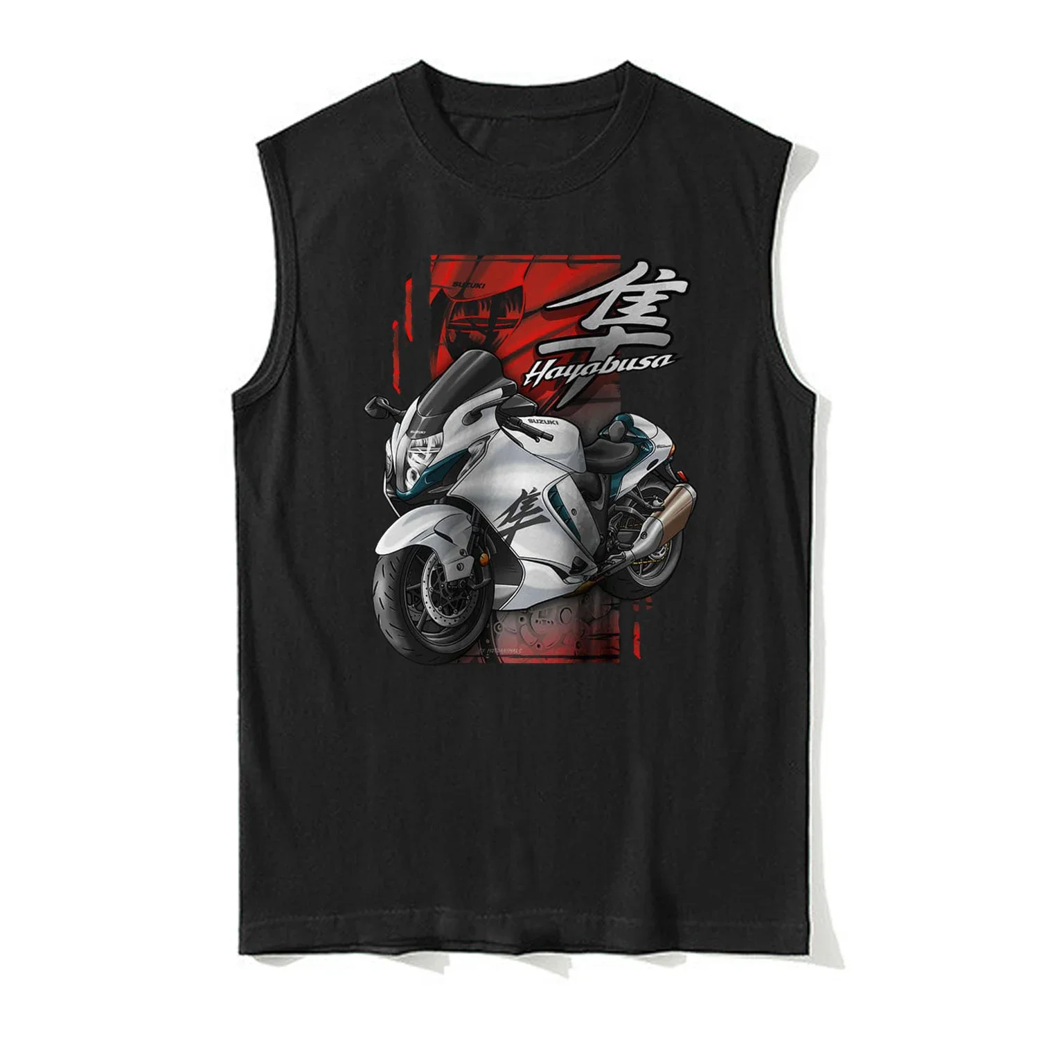 Japanese 2021-2024 Models Hayabusa Motorcycle Tanktop 100% Cotton O-Neck Summer Casual Mens Vest Sleeveless Tee Rider Streetwear