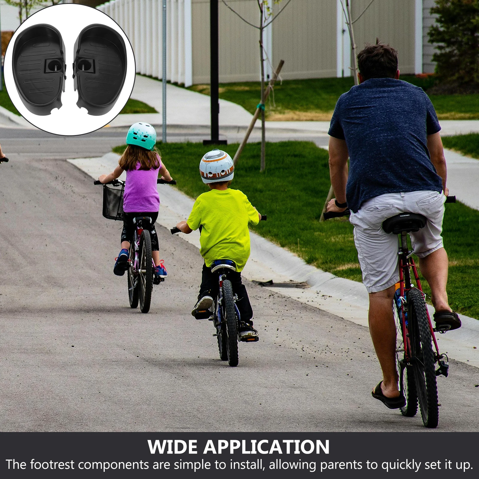 2 шт. компоненты подставки для ног трехколесного велосипеда, сменные детские педали, прочный пластик, простая установка, аксессуары для верховой езды на открытом воздухе, противоскользящие
