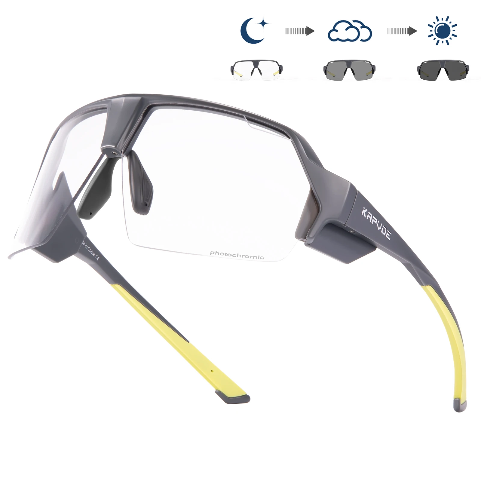 Kapvoe venda ciclismo óculos de sol uv400 polarizado óculos de pesca dos homens ao ar livre bicicleta estrada esportes condução da motocicleta óculos