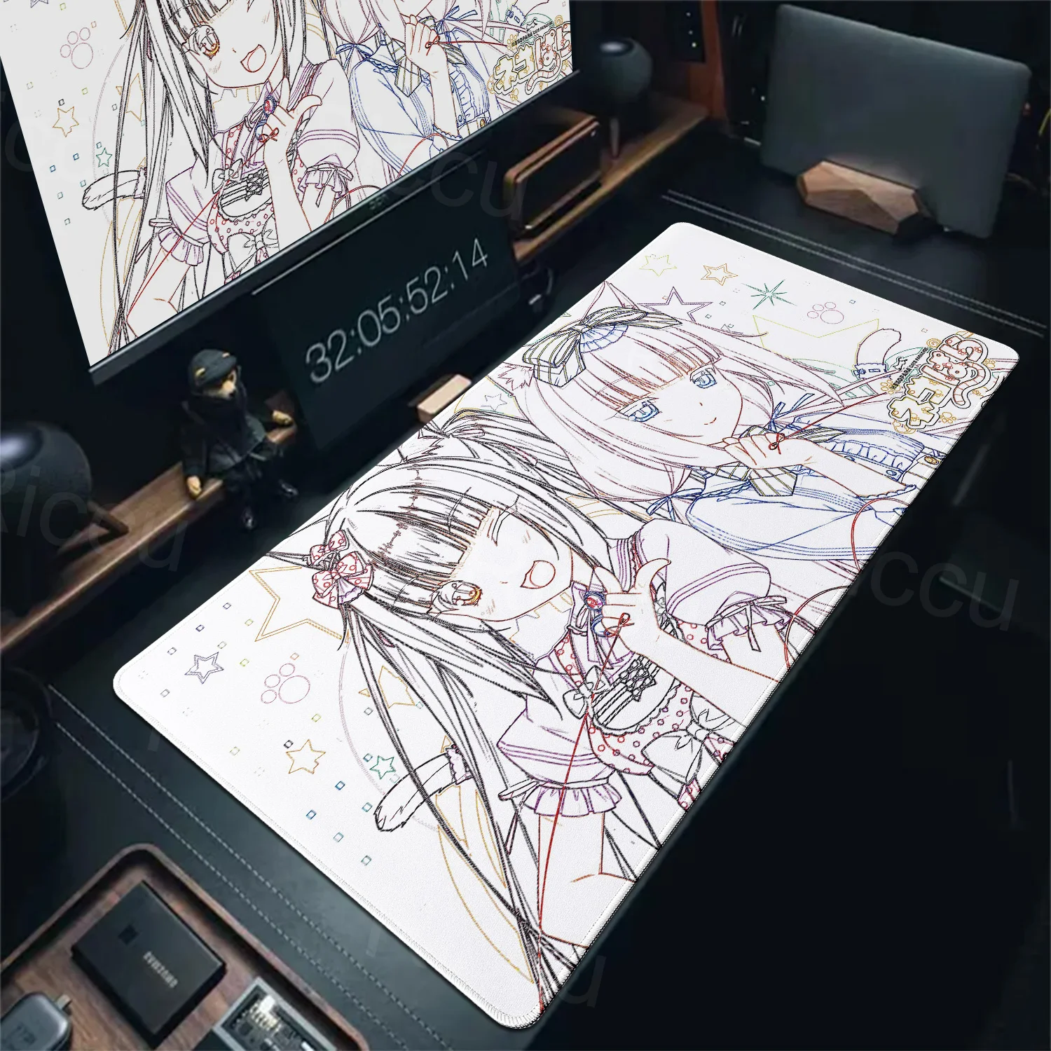 NekoparaXXL Home HD مكتب الكمبيوتر موس أنيمي كبير ماوس الوسادة مكتب كمبيوتر محمول سطح المكتب الوسادة لعبة الملحقات التكنولوجيا #3