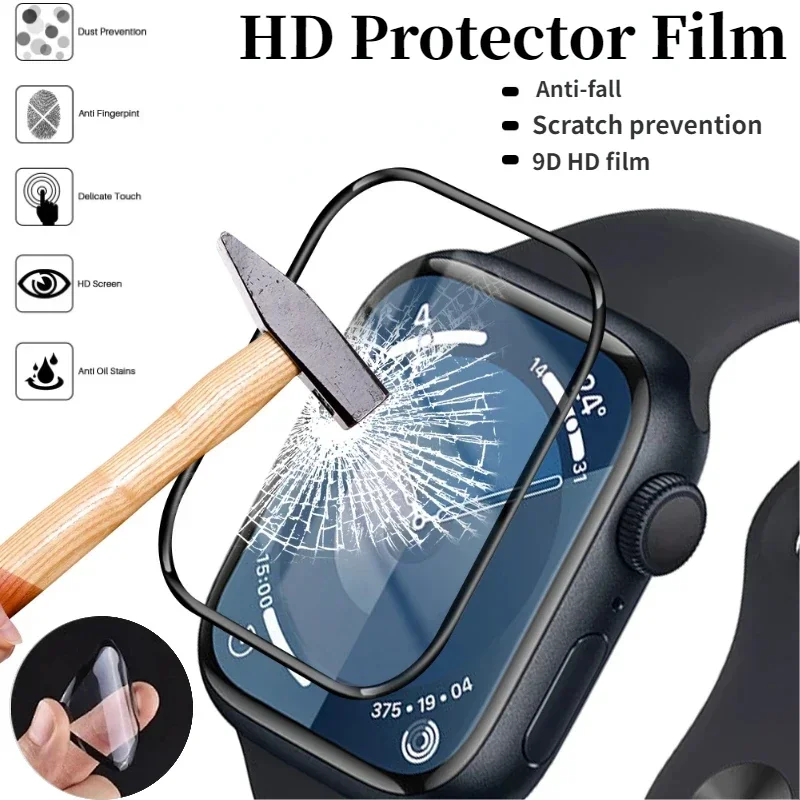 Hydrogel Film for Apple Watch 9 8 7 45mm 41mm Ultra 2 49mm HD Screen Glass Protector Film iWatch Series 6 5 4 SE 44mm 42mm 40mm