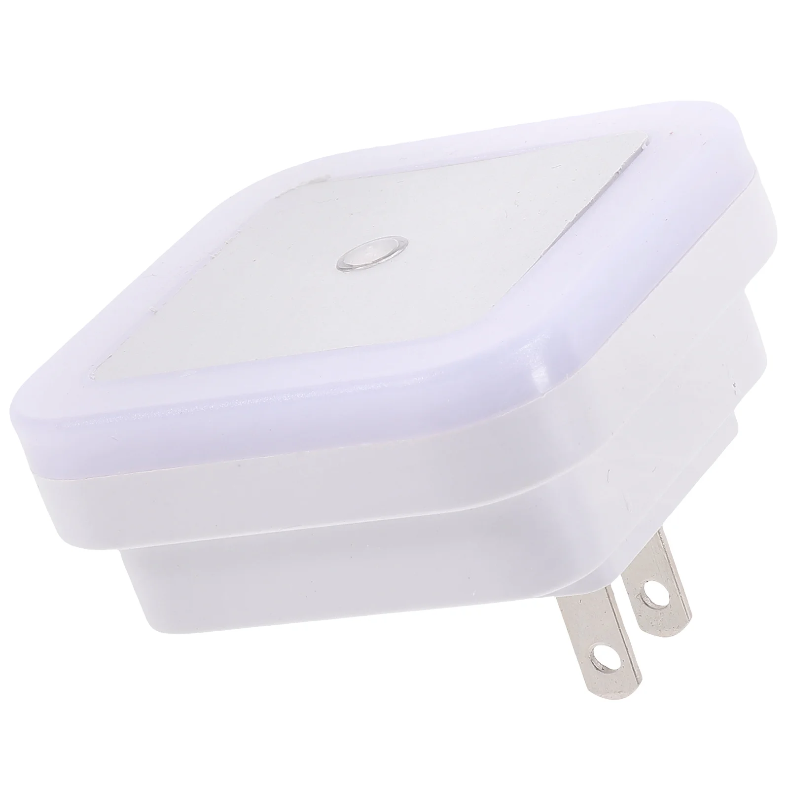 

ON/OFF Sensor LED Night Light Wall Plug Light for Indoor with US Plug (White with Square Light Ring)