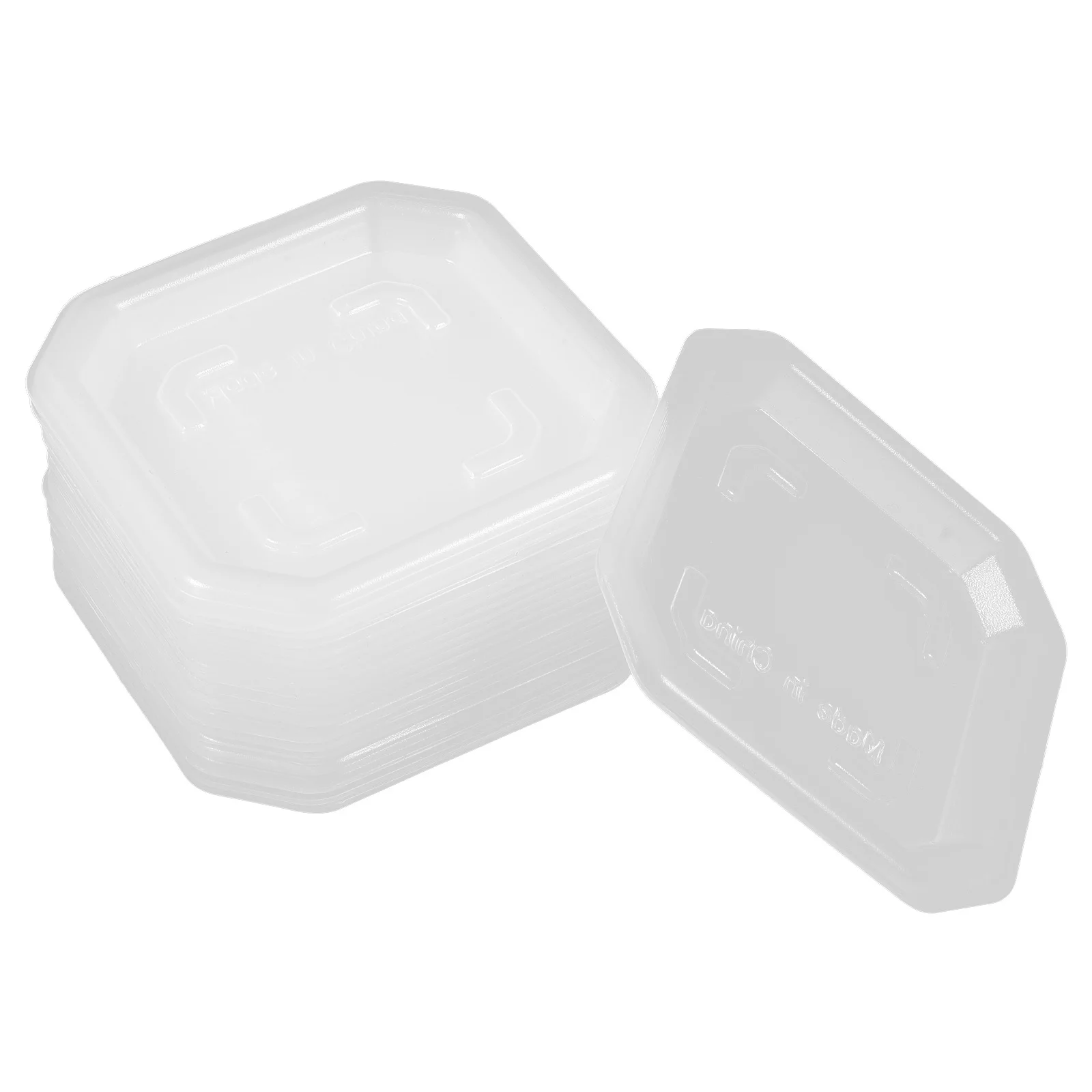 

50pcs Square Plant Saucer 10X10Cm Heavy Duty Transparent Plastic Drainage Tray For Succulents Garden Potted Plants Base Plate