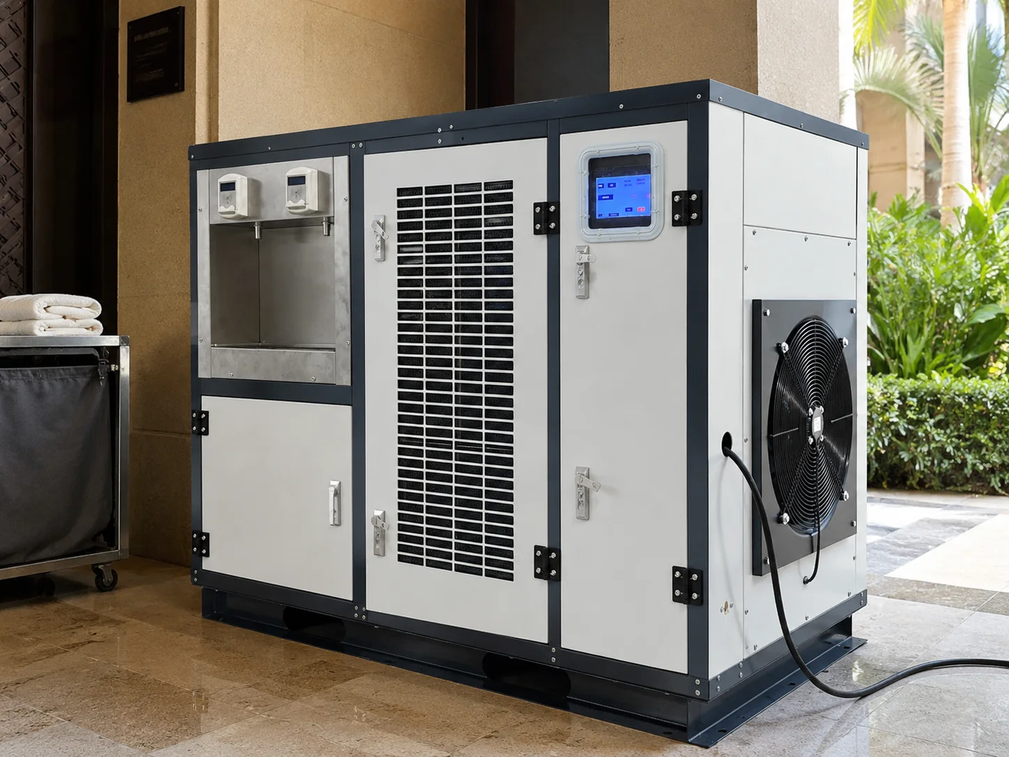 250L Electric Atmospheric Water Generator with RO UV Filtration and Drinking Dispenser for Household & Outdoor Use