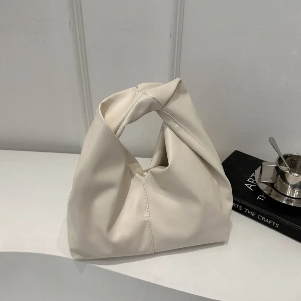 

Korean Style Large Capacity Simple Pleated Handbag Square Stylish Women Tote Bag PU Leather Soft Single-shoulder Bag Women