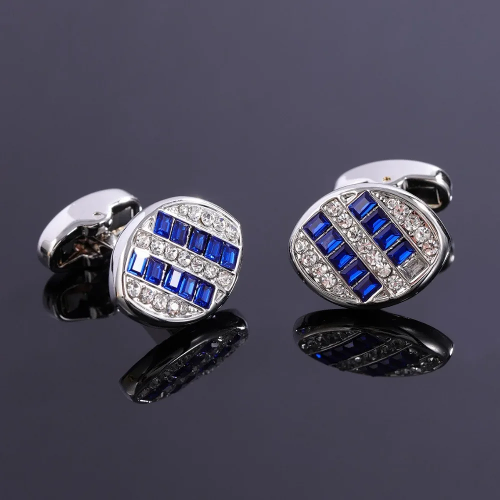 

Модные мужские овальные запонки со стразами, легкие роскошные мужские рубашки для костюма, рукава, шпильки, вечерние украшения, аксессуары