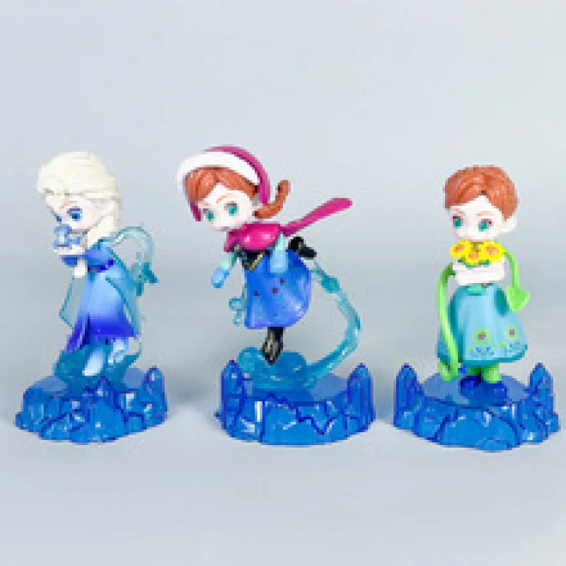 Frozen Anime artesanía Oficina señora Elsa Anna caja ciega muñeca periférica decoración de pastel de escritorio juguete para niña