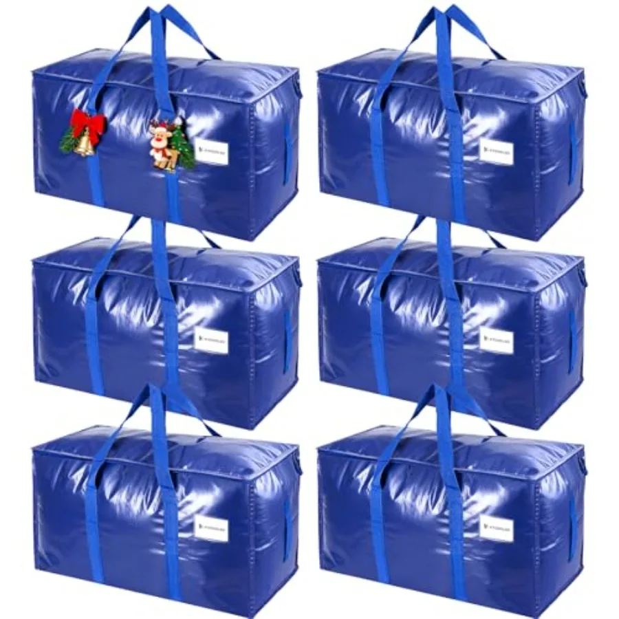 

6 Pack Extra Heavy Duty Blue Moving Bags - Large Move in and Packing Bags for College Students Sturdy Storage Totes with Strong