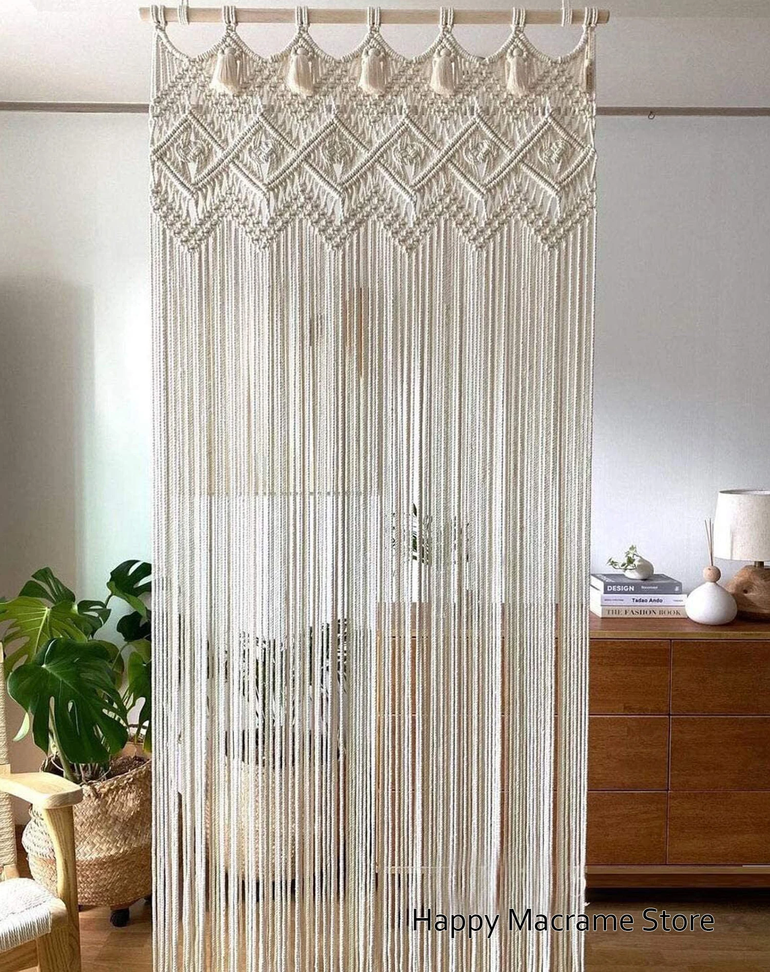 Macramé Curtain 100% Cotton Bohemian Decorating Home More Aesthetic  Bohemian Style Door Curtain  Bohemian Style Door Curtain