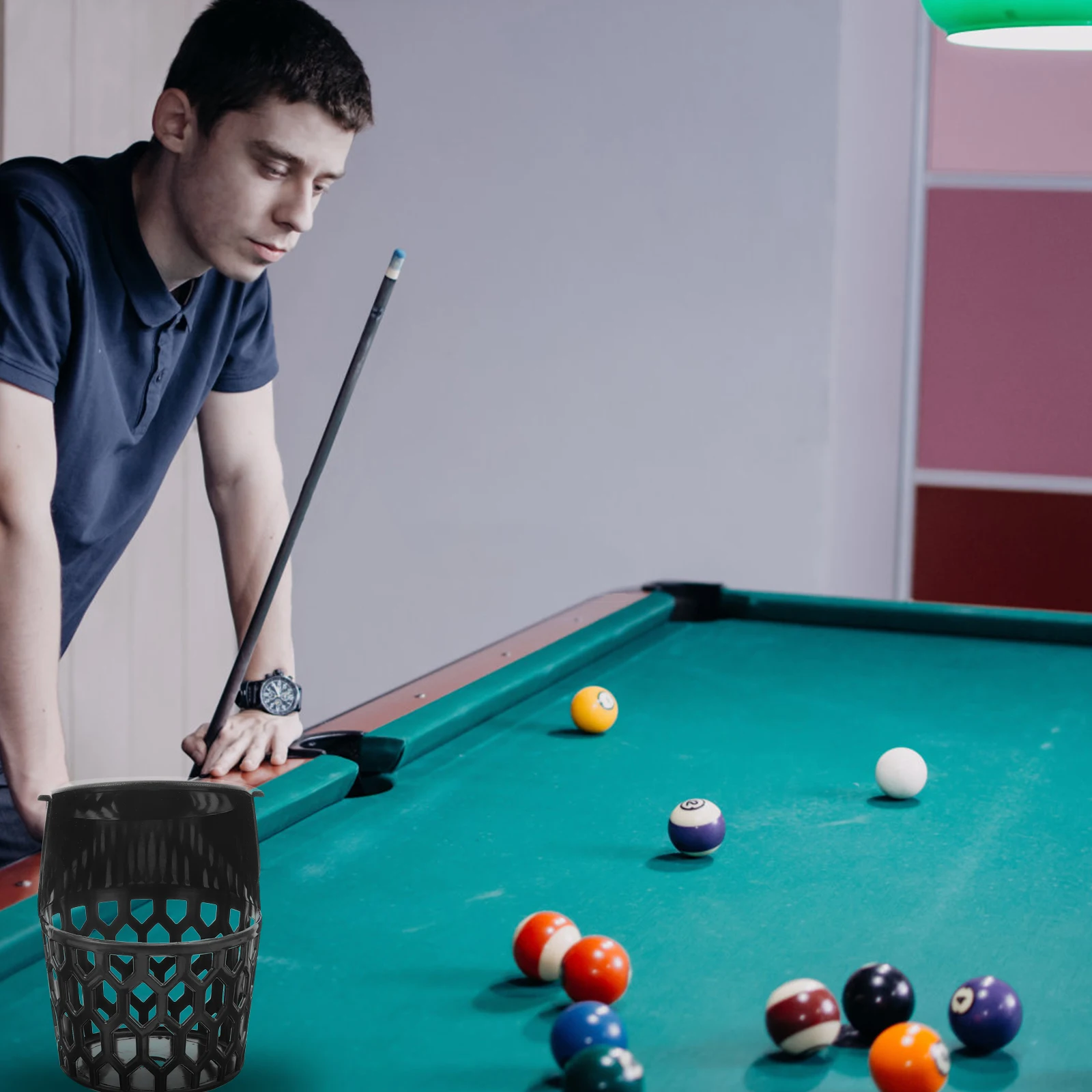 

1pc Sturdy Plastic Billiard Basket Drop Ball Storage Holder for Pool Tables Non-Slip Bottom Pool Ball Catcher Net Basket